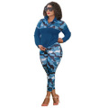 C7180 Womens Two Piece Tracksuits Long Sleeve Camo Print Fall Two Pieces Plus Size Jogger Tracksuit Set Women Pants Set